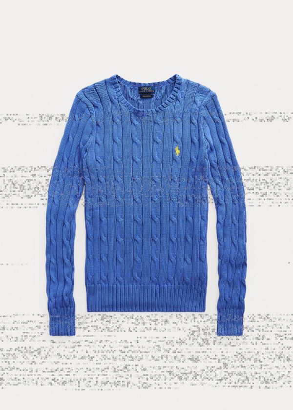 Polo Ralph Lauren Cable-Knit Cotton Striktrøje Dame Danmark (DJWSN9872)